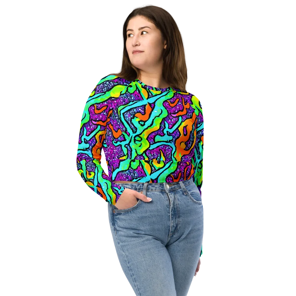 Acid Rhapsody on Long Sleeve Crop Top — Front