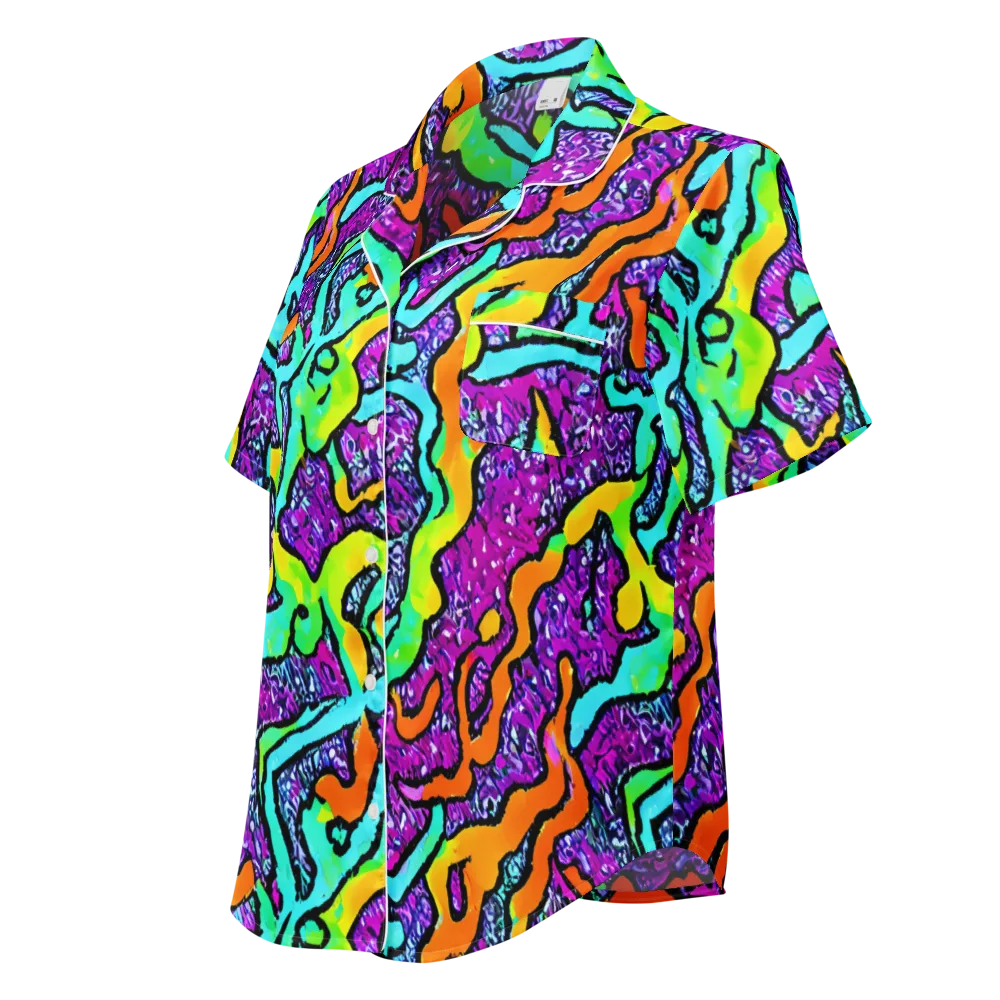 Acid Rhapsody on Women's Short Sleeve Pajama Top — Left Front
