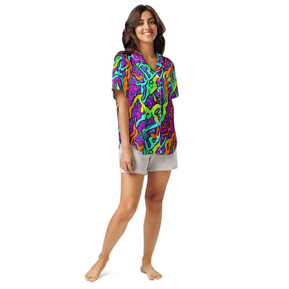 Acid Rhapsody on Women's Short Sleeve Pajama Top — Front