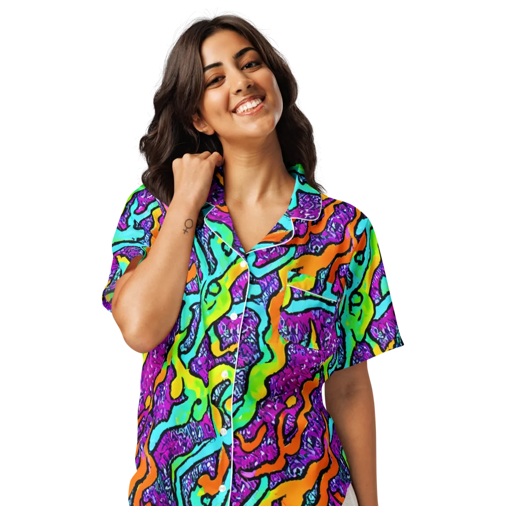Acid Rhapsody on Women's Short Sleeve Pajama Top — Front
