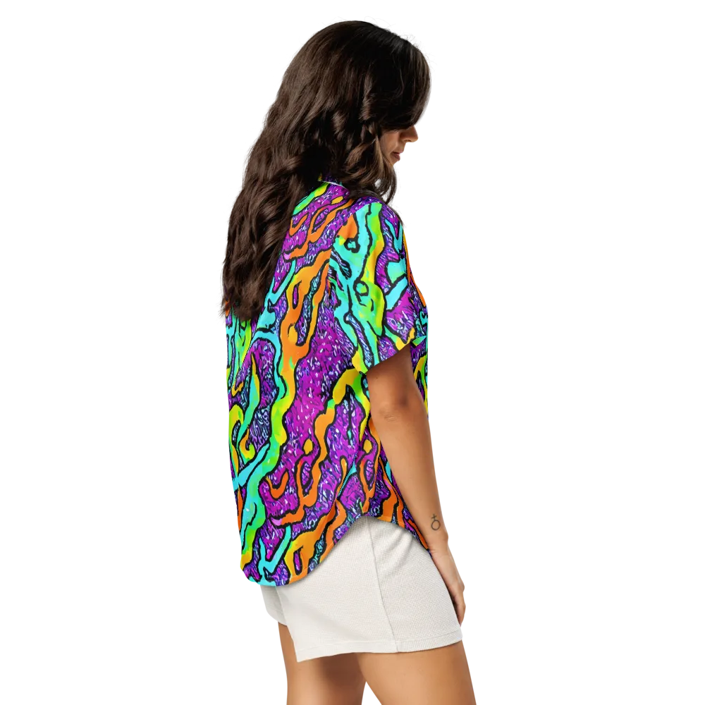 Acid Rhapsody on Women's Short Sleeve Pajama Top — Right Back