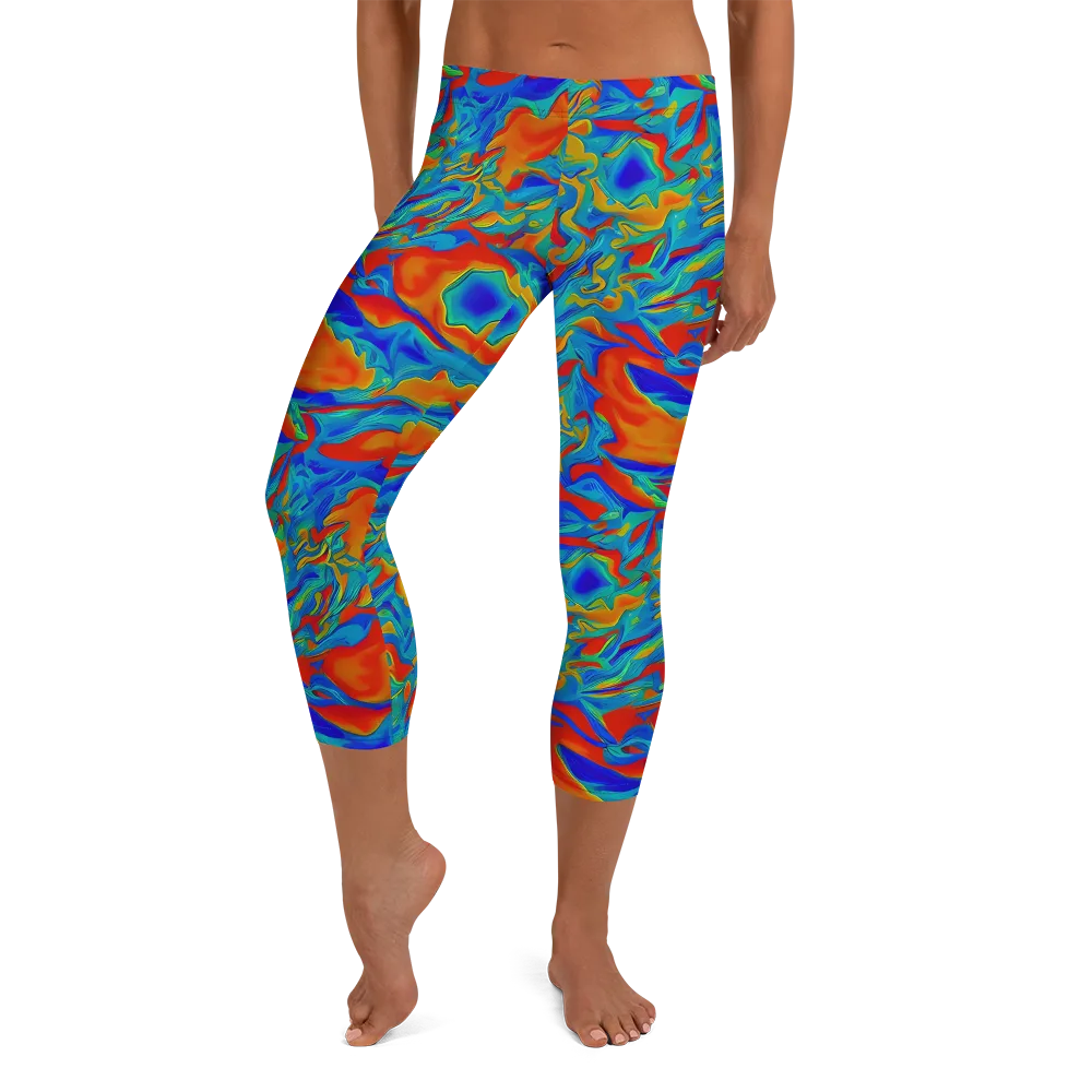 Liquid Voltage on Capri Leggings — Front