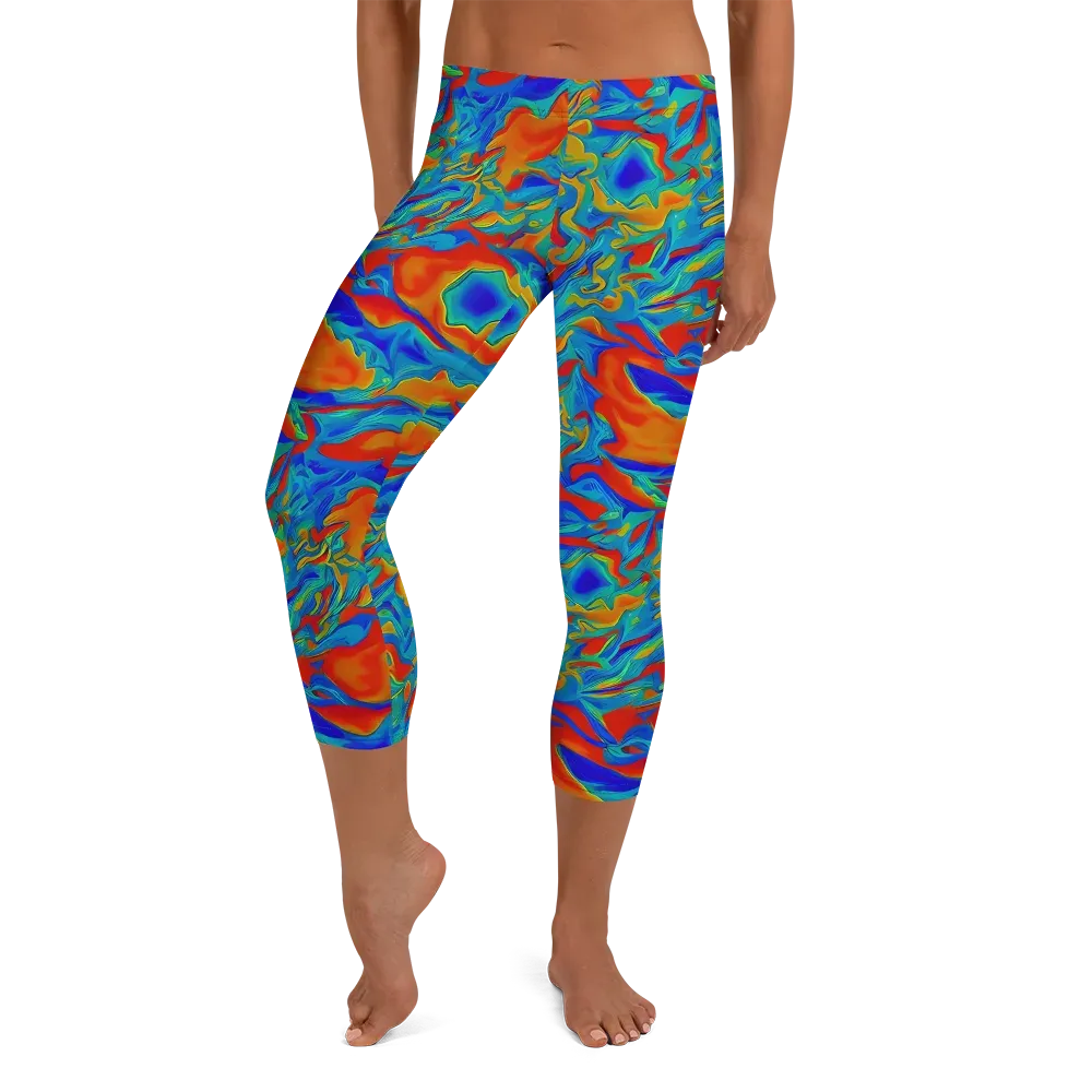 Liquid Voltage on Capri Leggings — Front