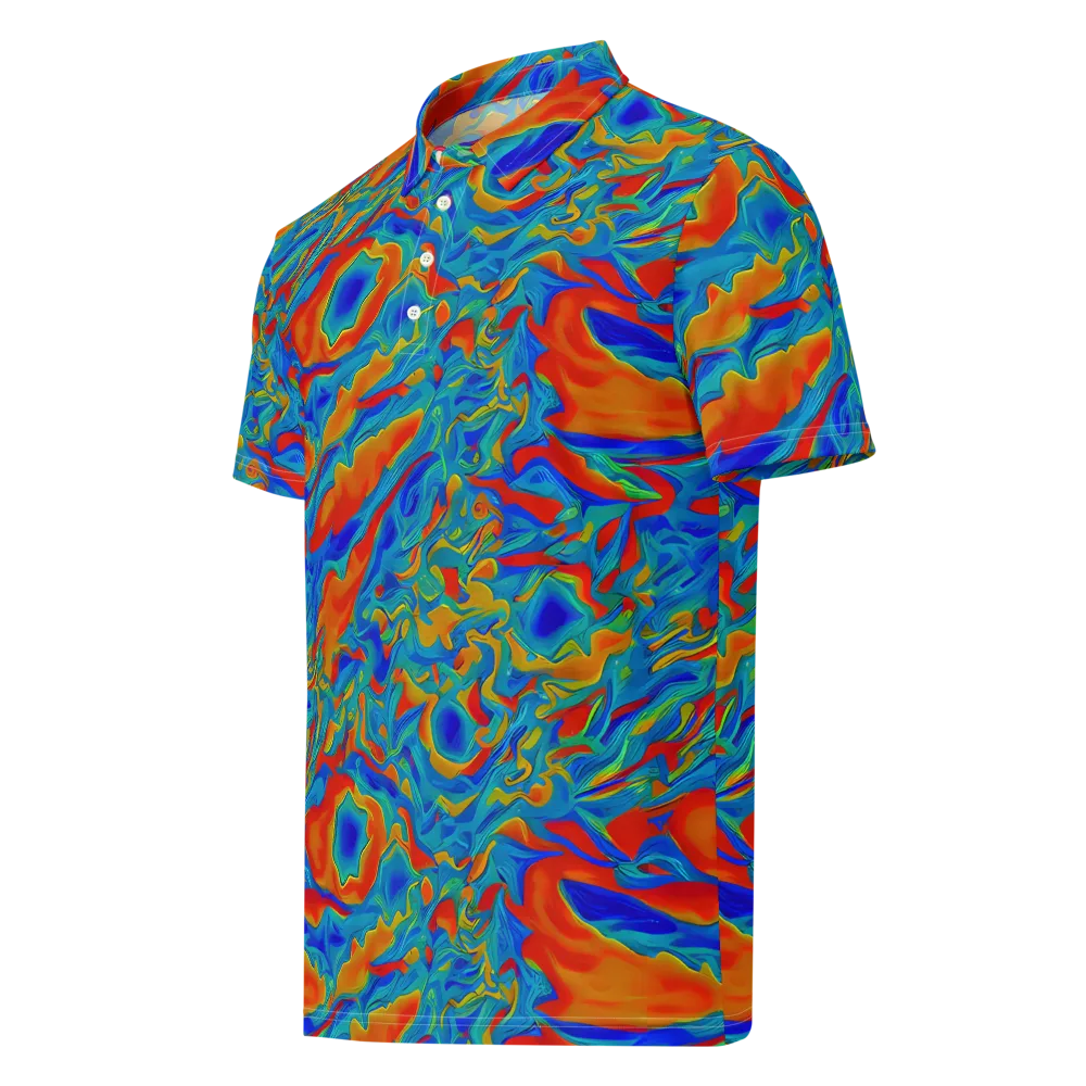 Liquid Voltage on Men's Slim Fit Polo Shirt — Left Front