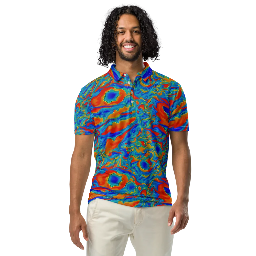 Liquid Voltage on Men's Slim Fit Polo Shirt — Front