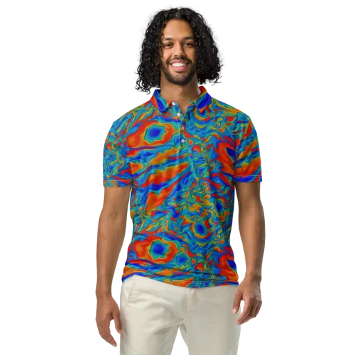 Liquid Voltage on a Men's Slim Fit Polo Shirt