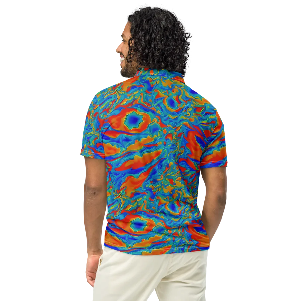 Liquid Voltage on Men's Slim Fit Polo Shirt — Back