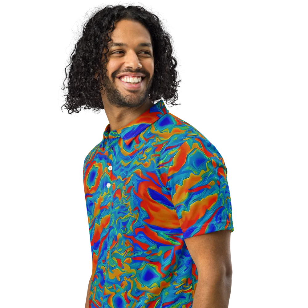 Liquid Voltage on Men's Slim Fit Polo Shirt — Left Front