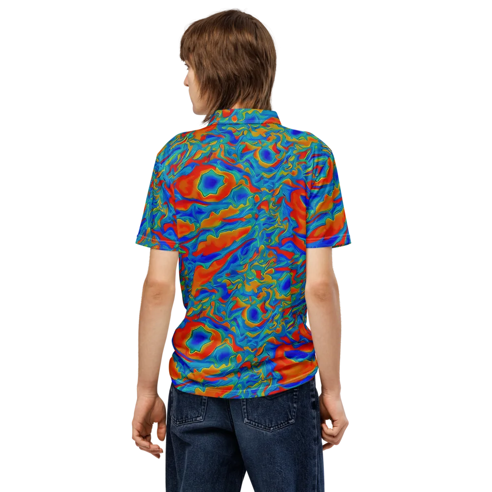 Liquid Voltage on Men's Slim Fit Polo Shirt — Back