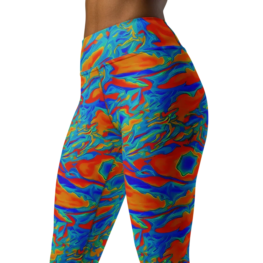 Liquid Voltage on Yoga Leggings — Left Front