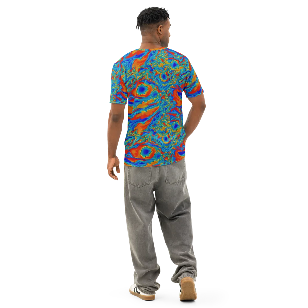 Liquid Voltage on Men's Cotton Crew Neck T-Shirt — Back