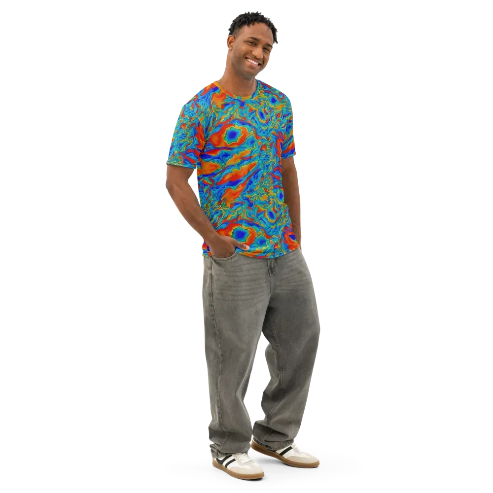 Liquid Voltage on Men's Cotton Crew Neck T-Shirt — Right Front
