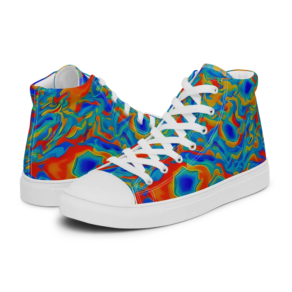 Liquid Voltage on Men's High Top Canvas Shoes — Left