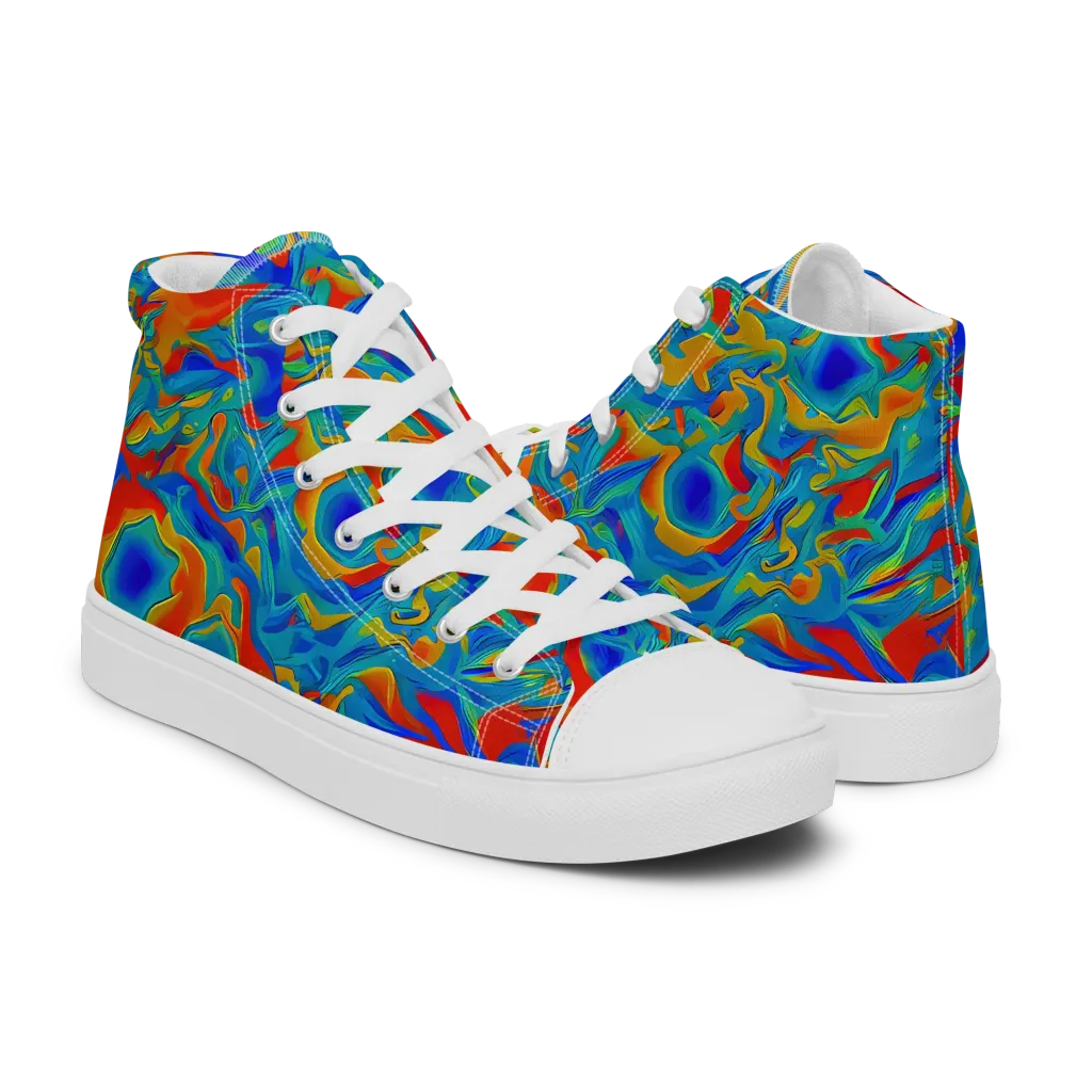 Liquid Voltage on Men's High Top Canvas Shoes — Right