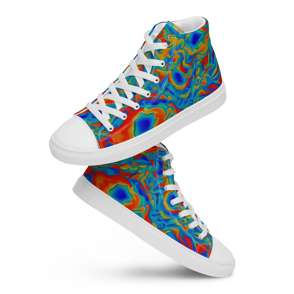 Liquid Voltage on Men's High Top Canvas Shoes — Front