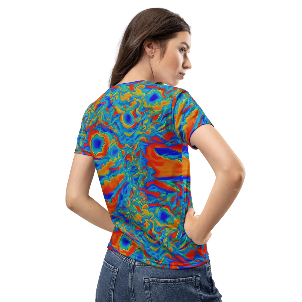 Liquid Voltage on Women's Crew Neck T-Shirt — Back