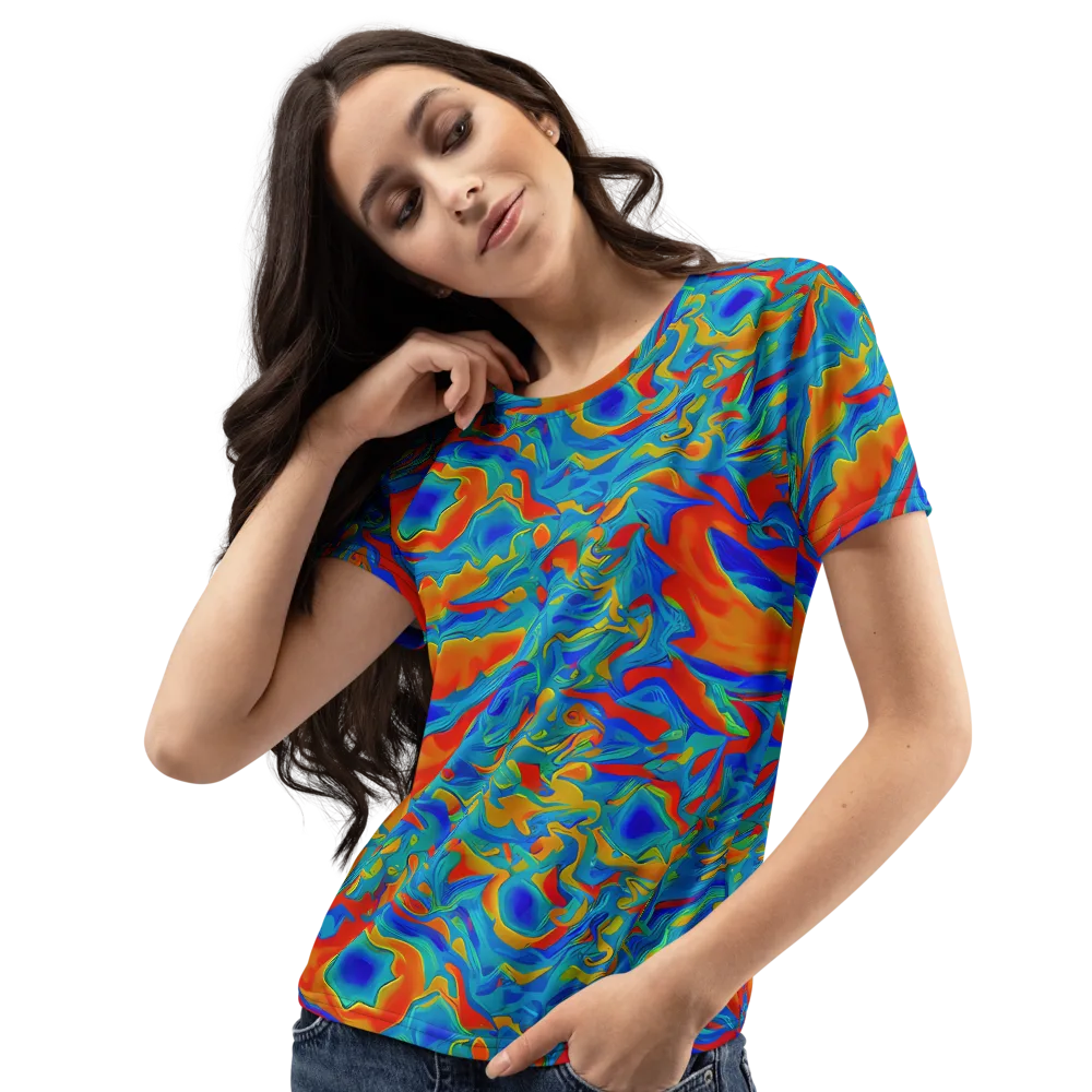 Liquid Voltage on Women's Crew Neck T-Shirt — Left Front
