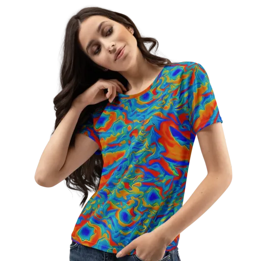 Liquid Voltage on a Women's Crew Neck T-Shirt
