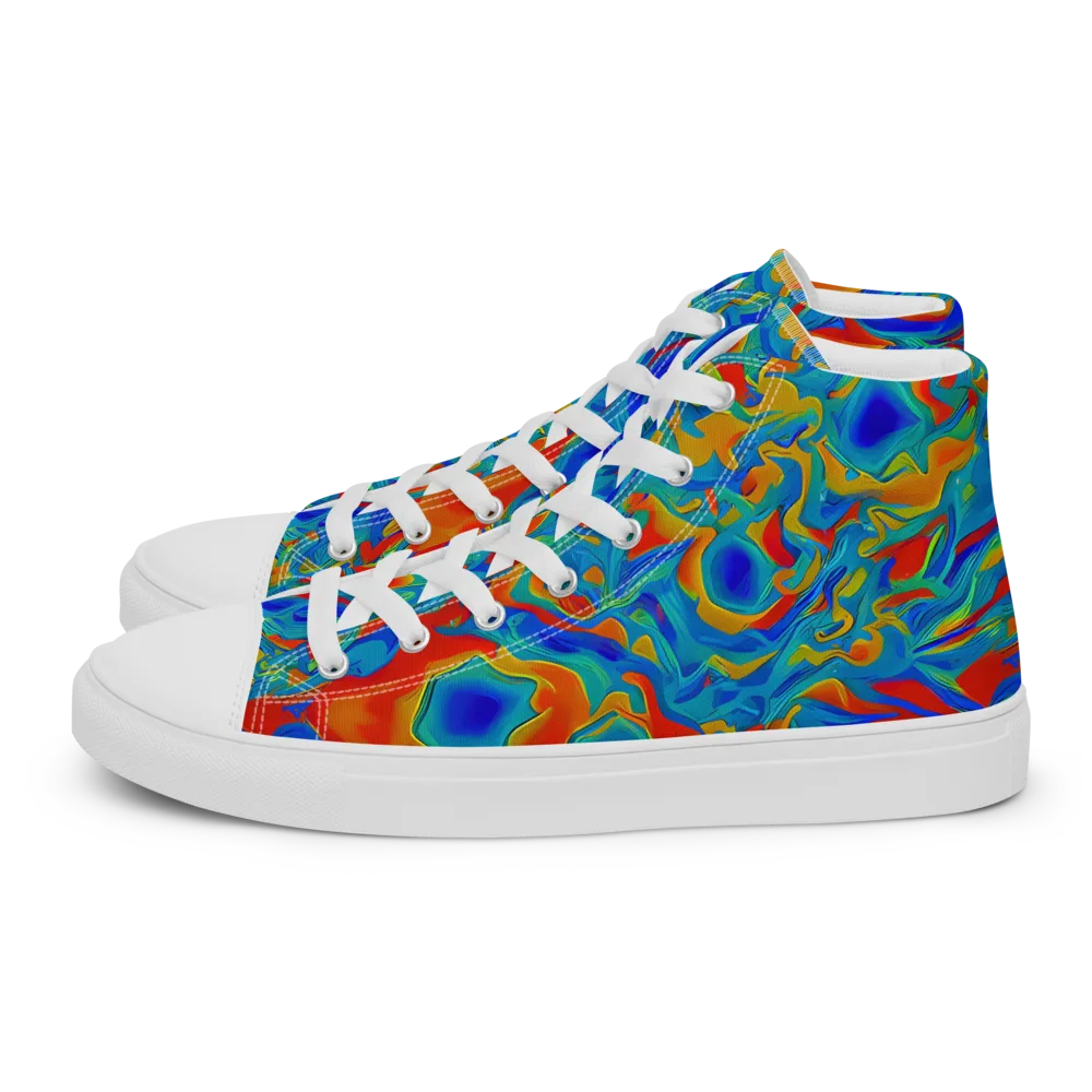 Liquid Voltage on Women's High Top Canvas Shoes — Left