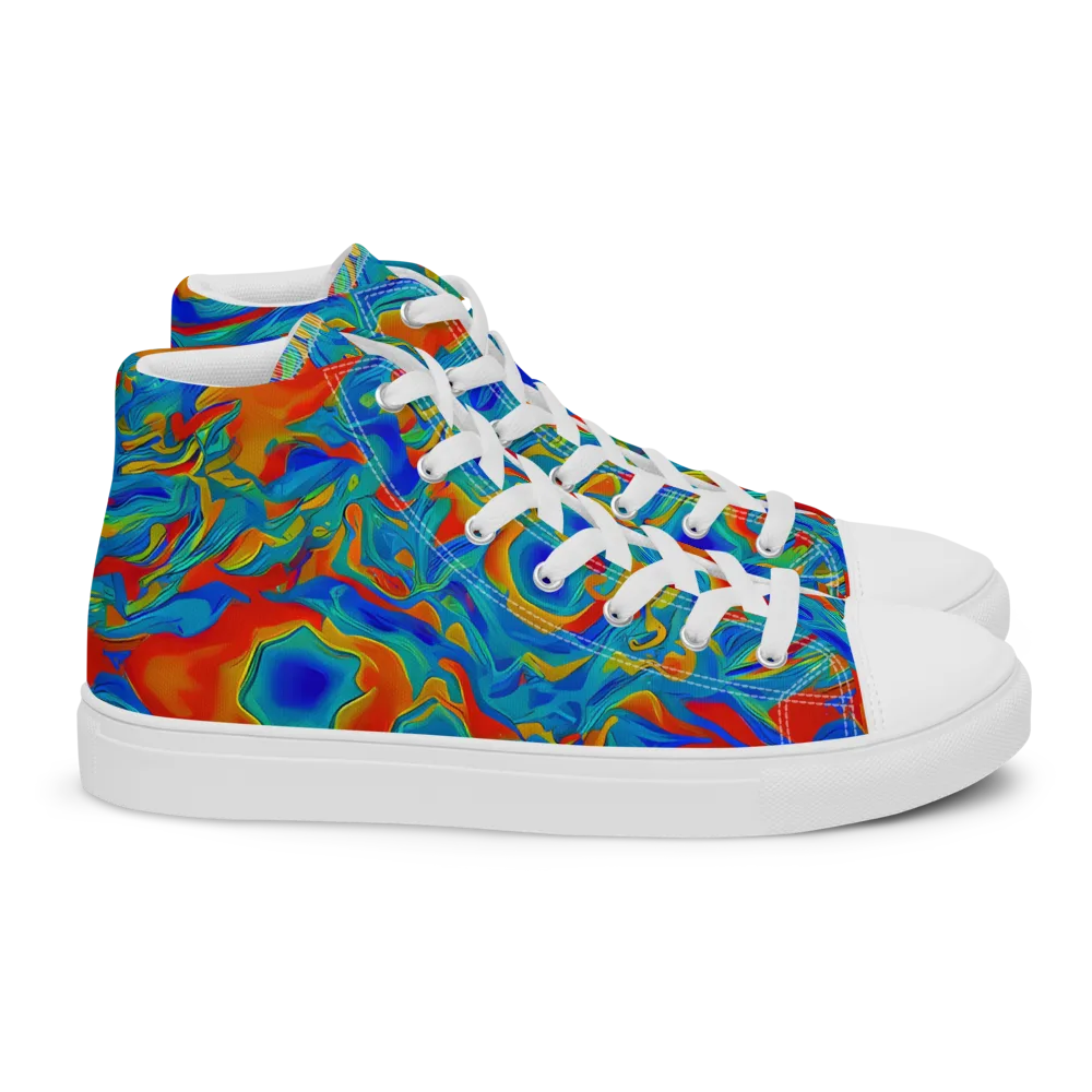 Liquid Voltage on Women's High Top Canvas Shoes — Right