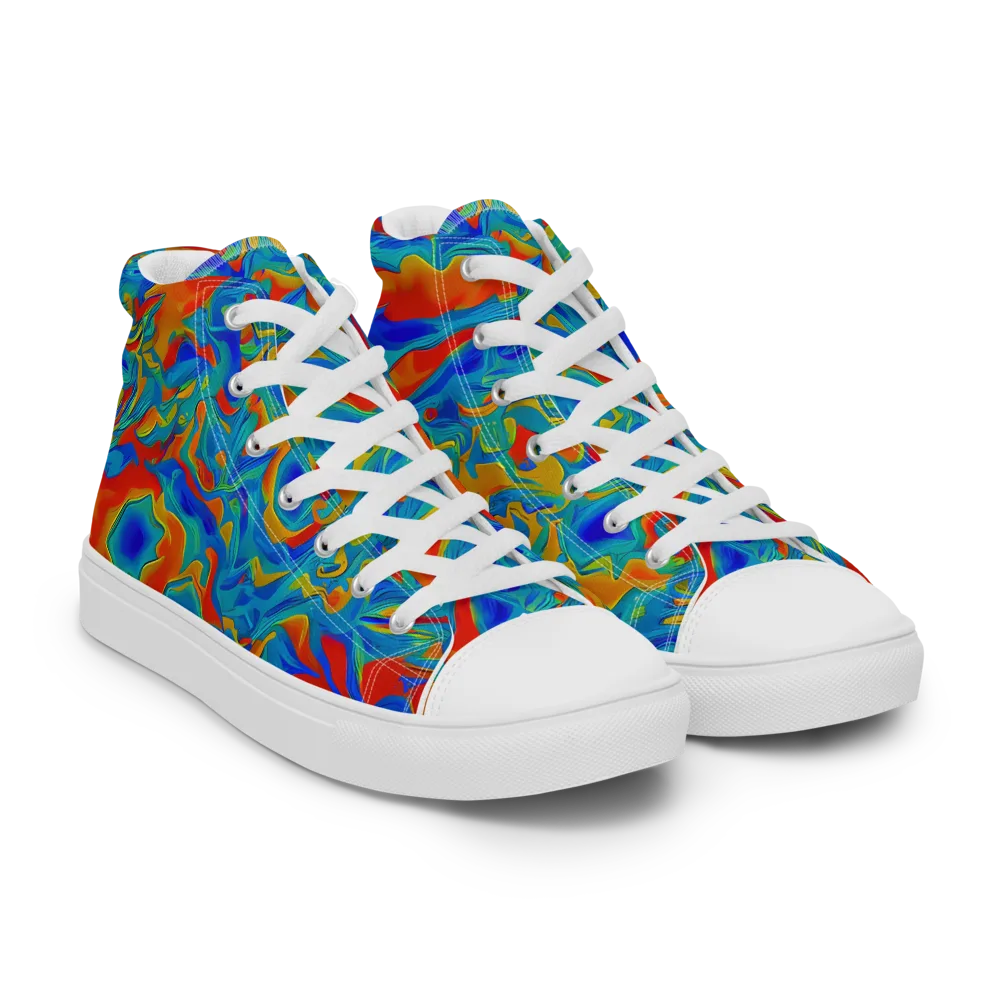 Liquid Voltage on Women's High Top Canvas Shoes — Right Front