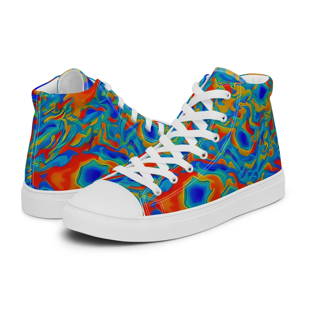 Liquid Voltage on Women's High Top Canvas Shoes — Left