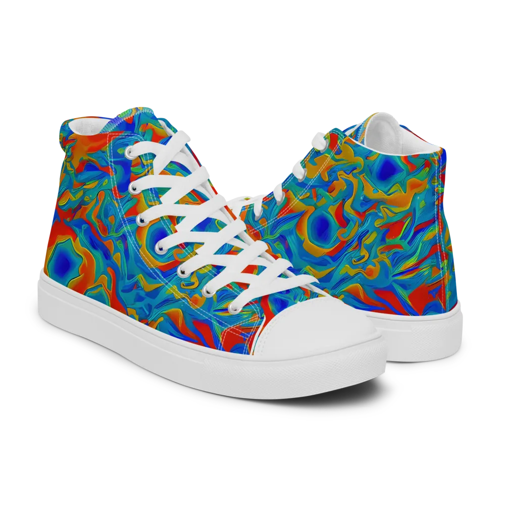 Liquid Voltage on Women's High Top Canvas Shoes — Right