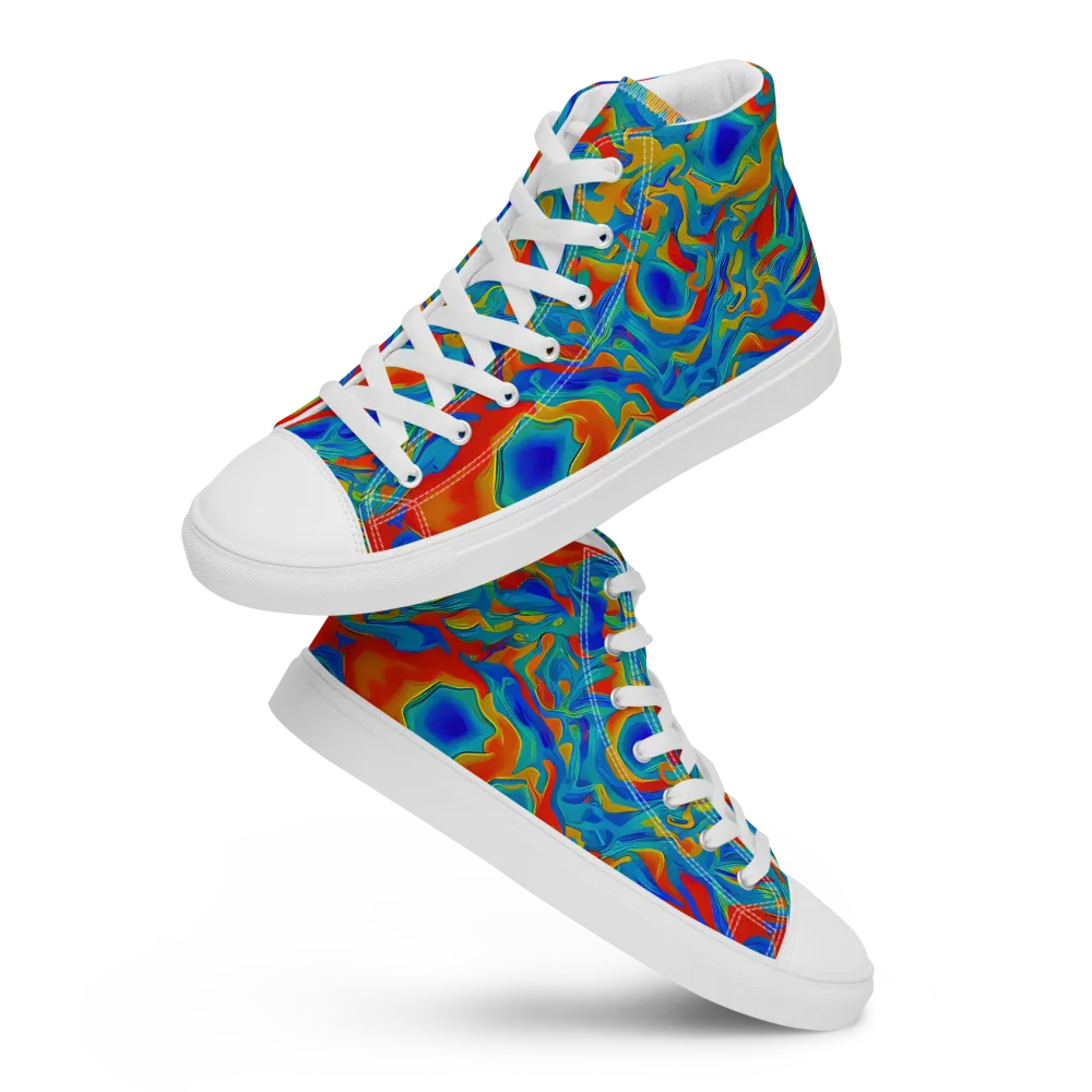 Liquid Voltage on Women's High Top Canvas Shoes — Front