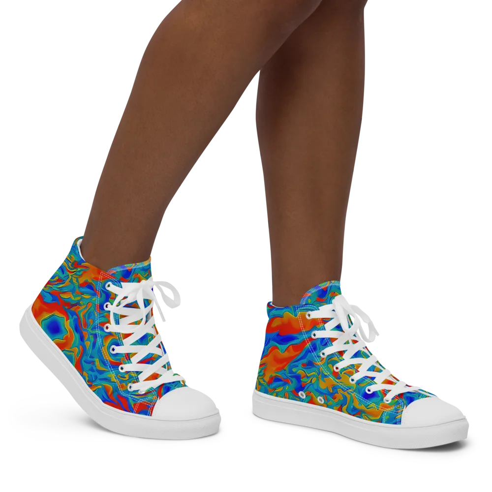 Liquid Voltage on Women's High Top Canvas Shoes — Right