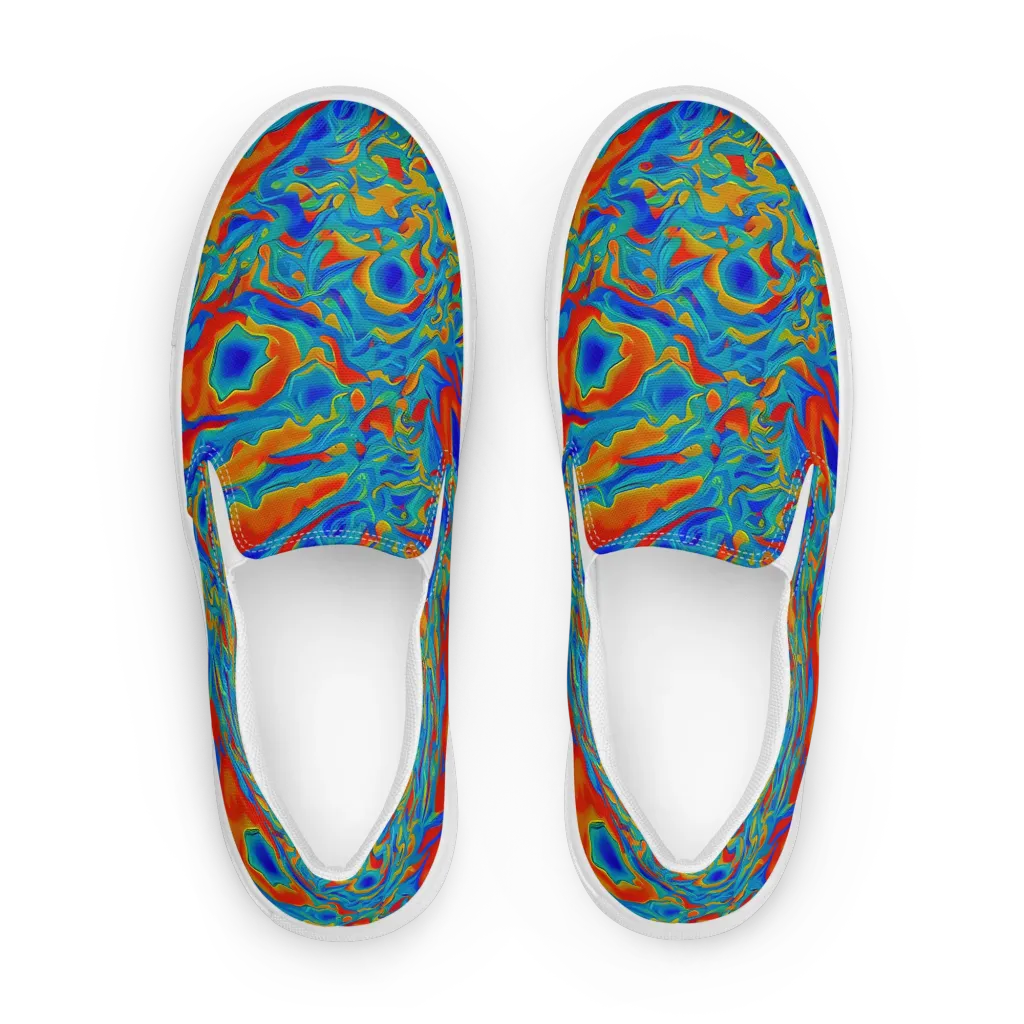 Liquid Voltage on Men's Slip-On Canvas Shoes — Front