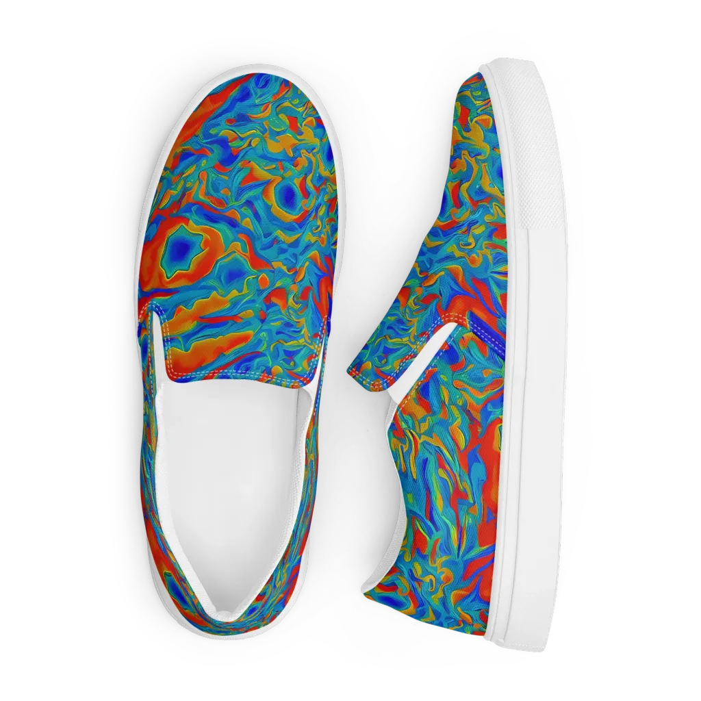 Liquid Voltage on Men's Slip-On Canvas Shoes — Front