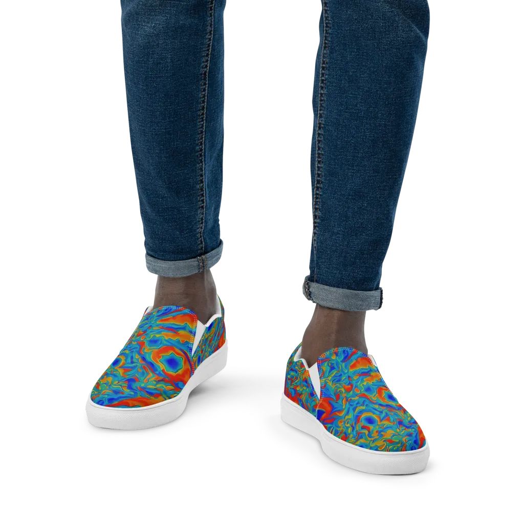 Liquid Voltage on Men's Slip-On Canvas Shoes — Front