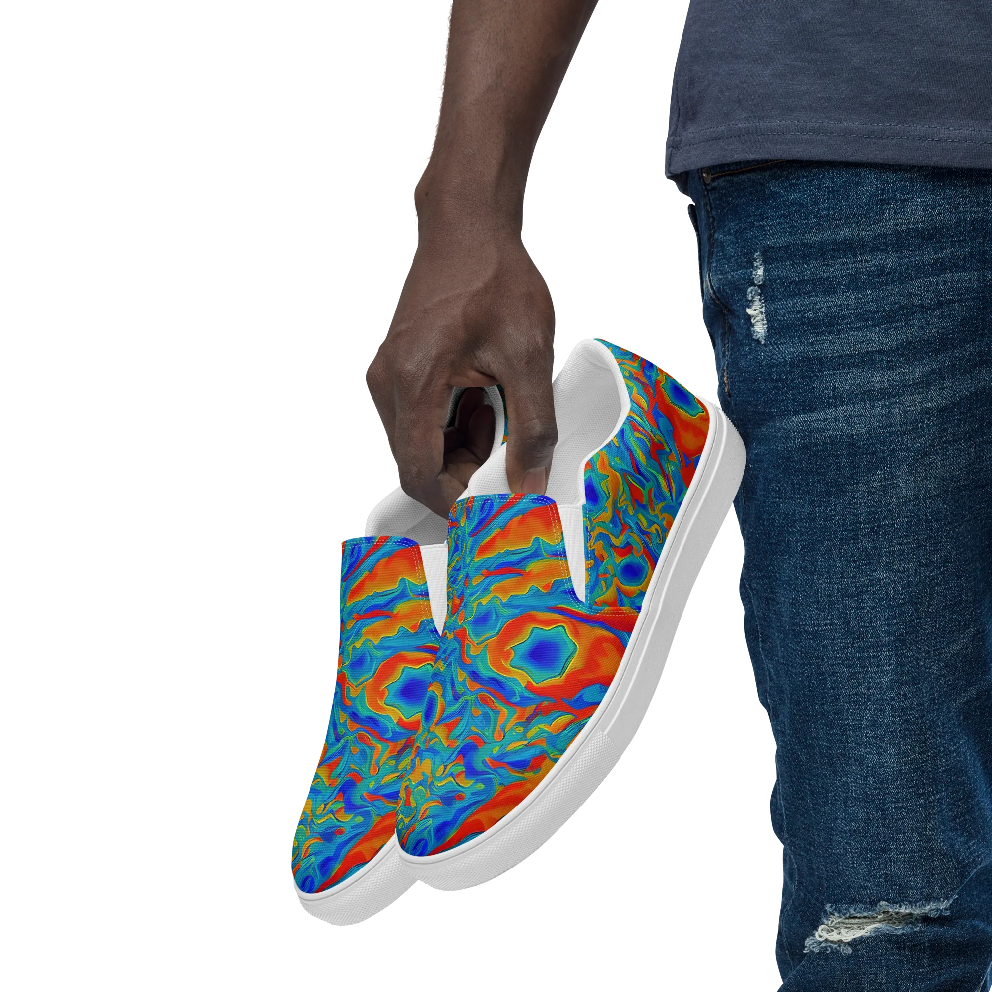 Liquid Voltage on Men's Slip-On Canvas Shoes — Left Front