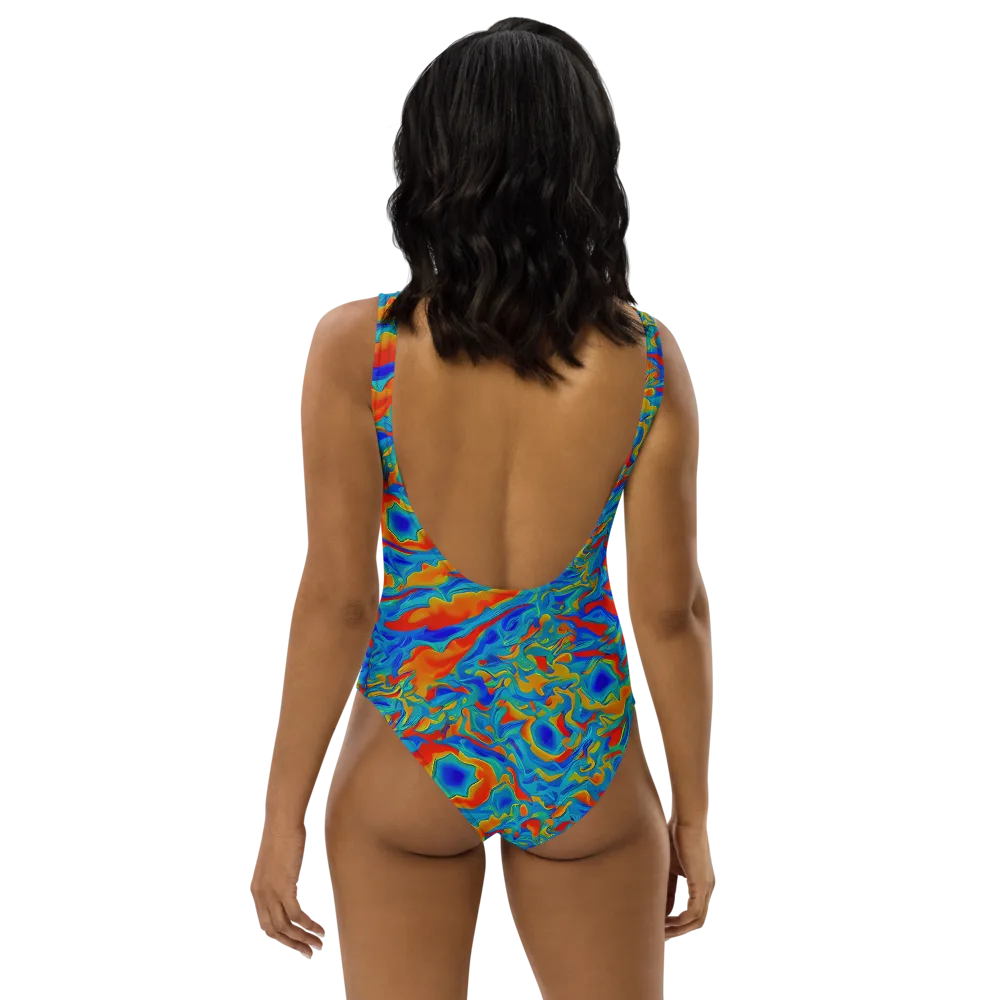 Liquid Voltage on One-Piece Swimsuit — Back