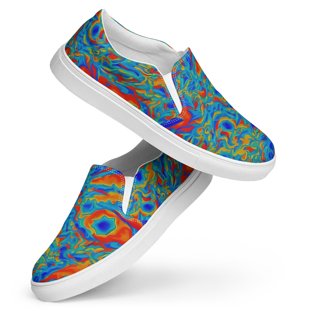 Liquid Voltage on Women's Slip-On Canvas Shoes — Front