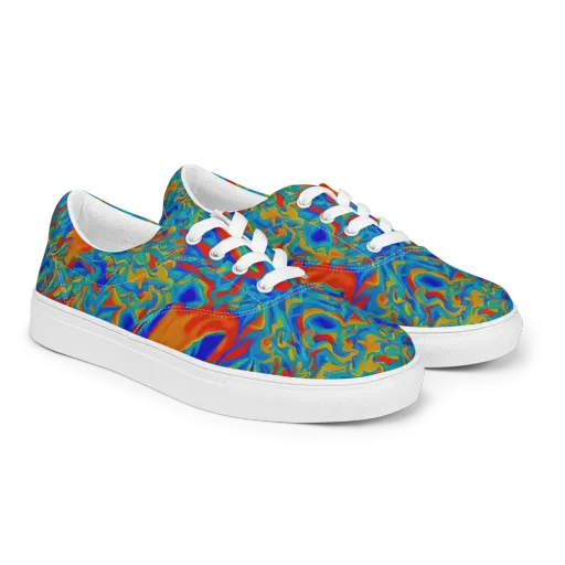 Liquid Voltage on a Men's Lace-Up Canvas Shoes