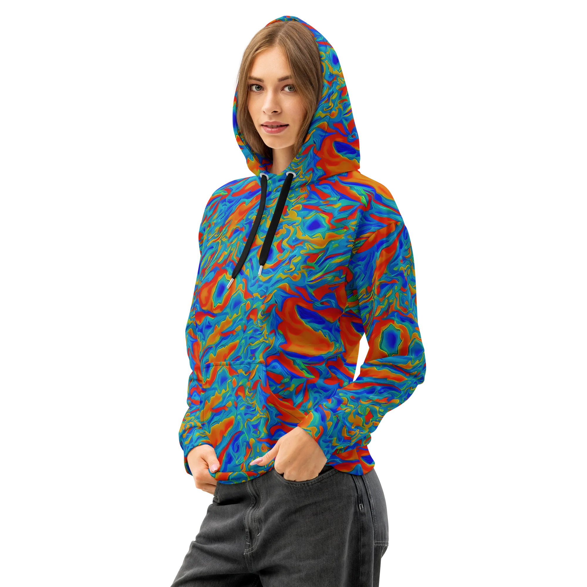 Liquid Voltage on Cotton Hoodie — Left Front