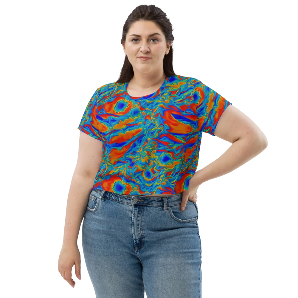 Liquid Voltage on Crop Tee — Front