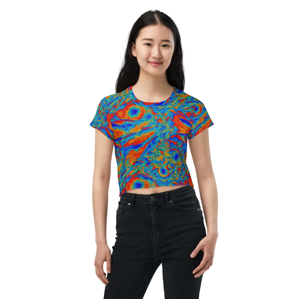 Liquid Voltage on Crop Tee — Front
