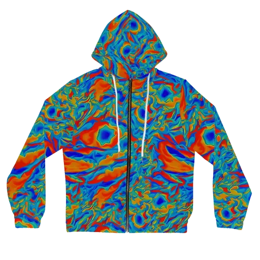 Liquid Voltage on a Women's Full-Zip Hoodie