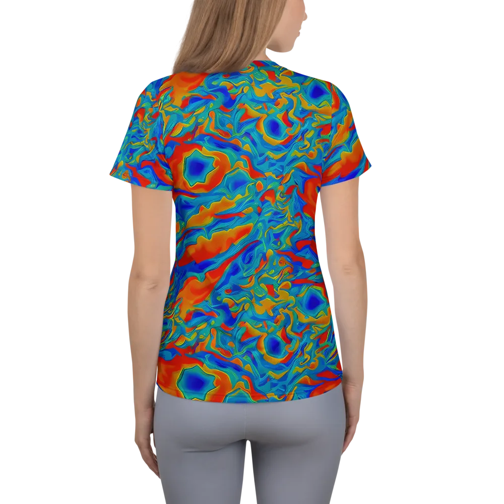 Liquid Voltage on Women's Athletic T-Shirt — Back
