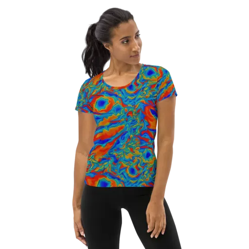 Liquid Voltage on a Women's Athletic T-Shirt