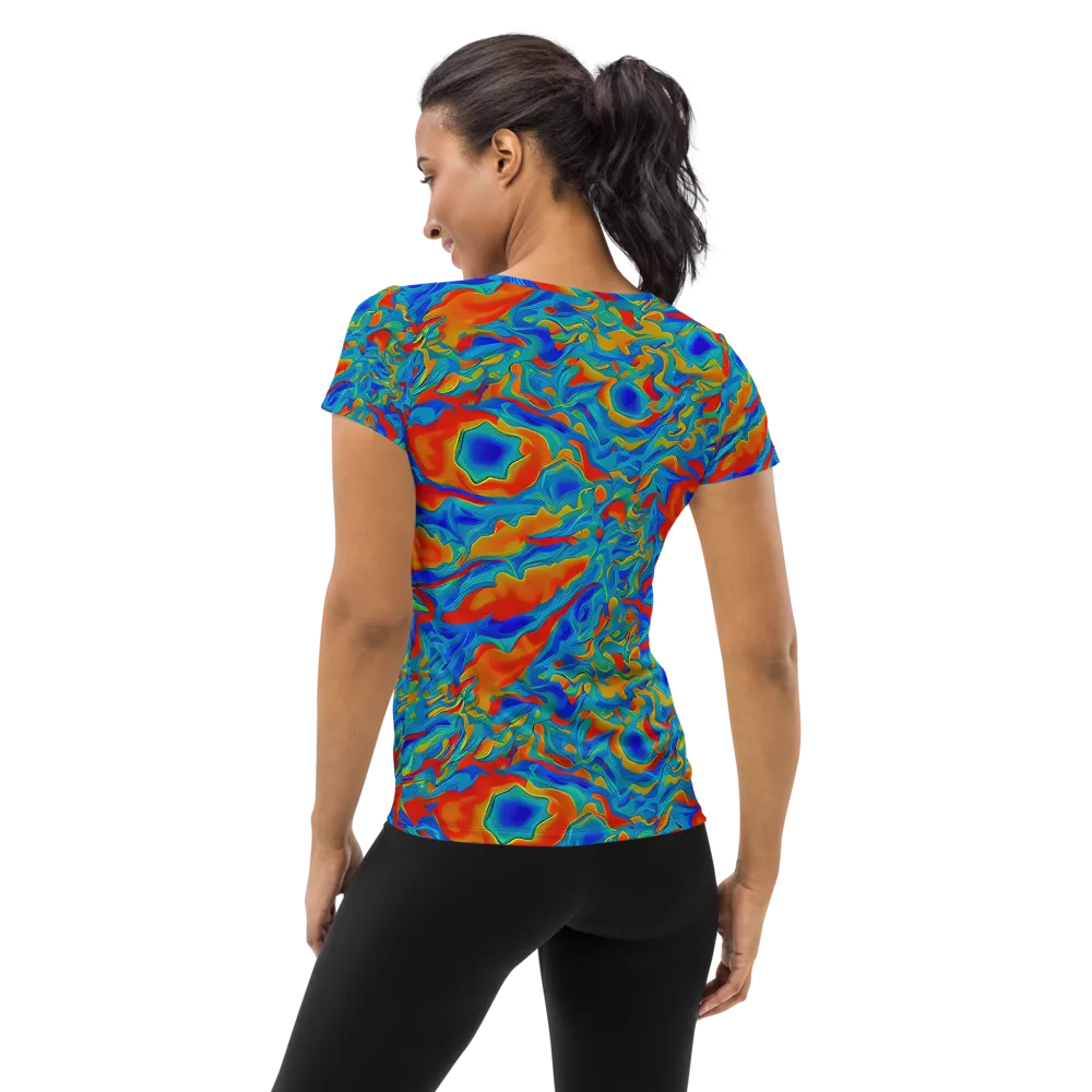 Liquid Voltage on Women's Athletic T-Shirt — Back