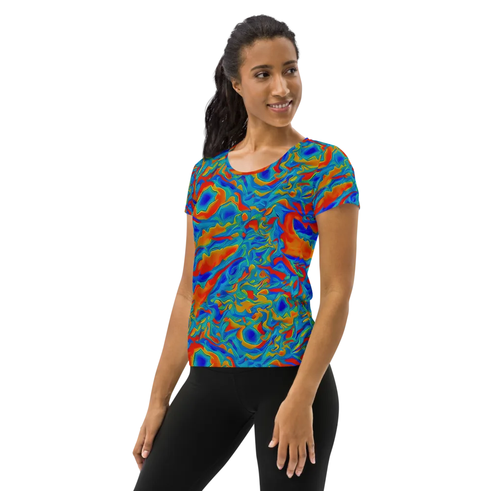 Liquid Voltage on Women's Athletic T-Shirt — Left
