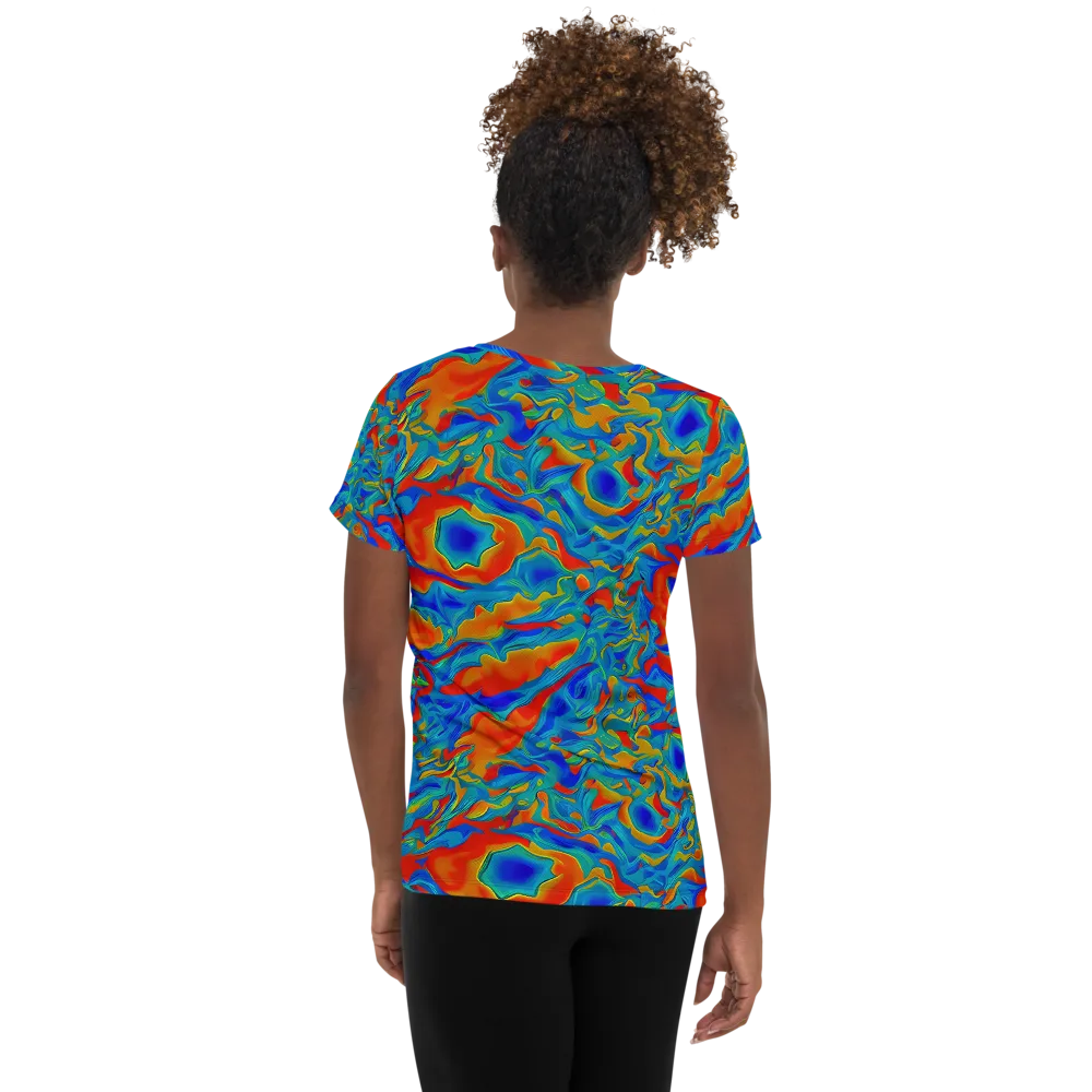 Liquid Voltage on Women's Athletic T-Shirt — Back