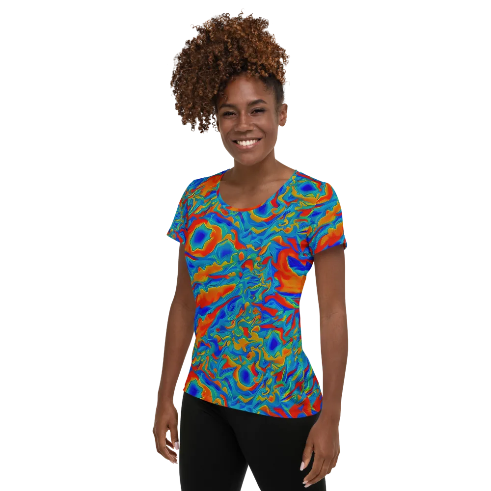 Liquid Voltage on Women's Athletic T-Shirt — Left