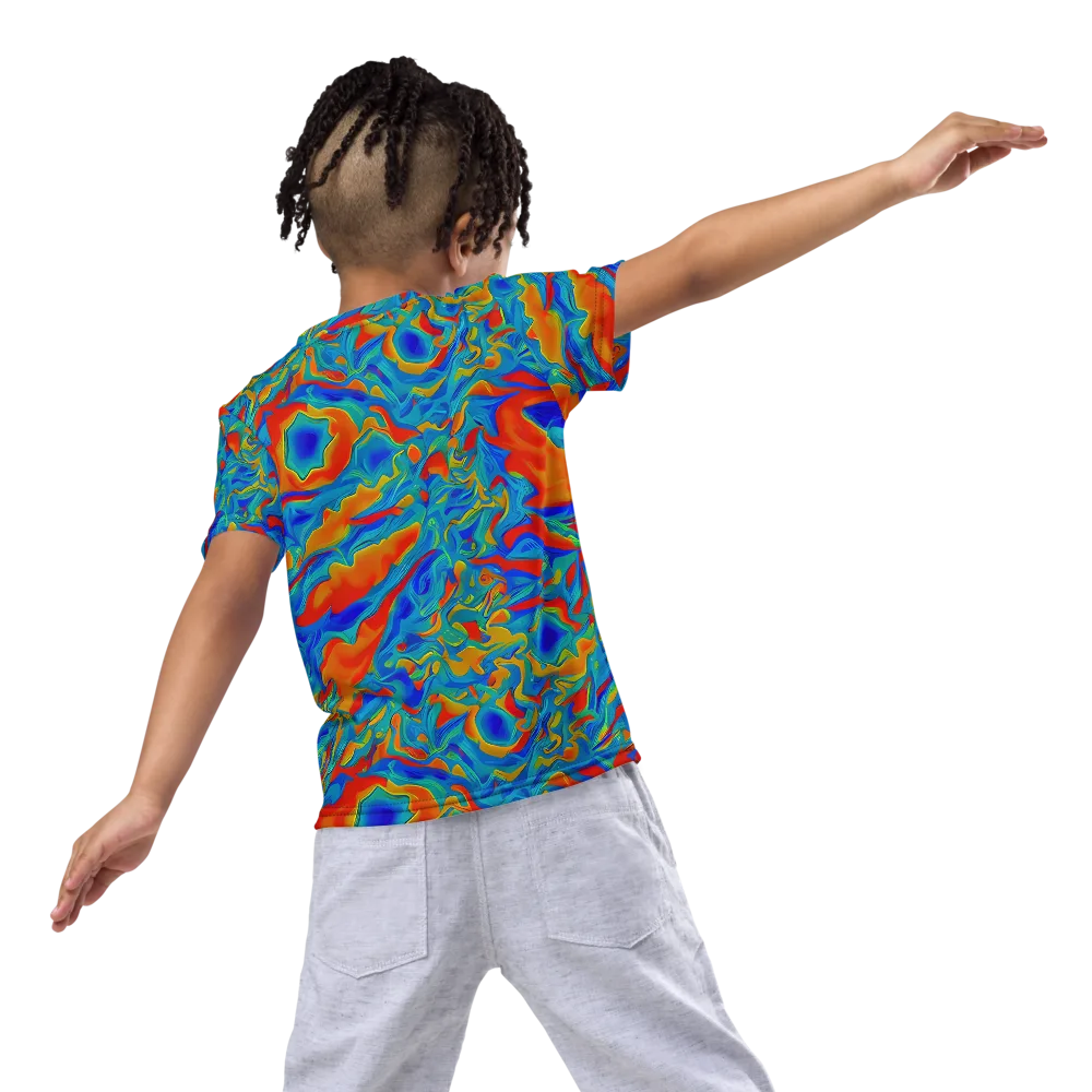 Liquid Voltage on Kids Crew Neck T-Shirt — Back