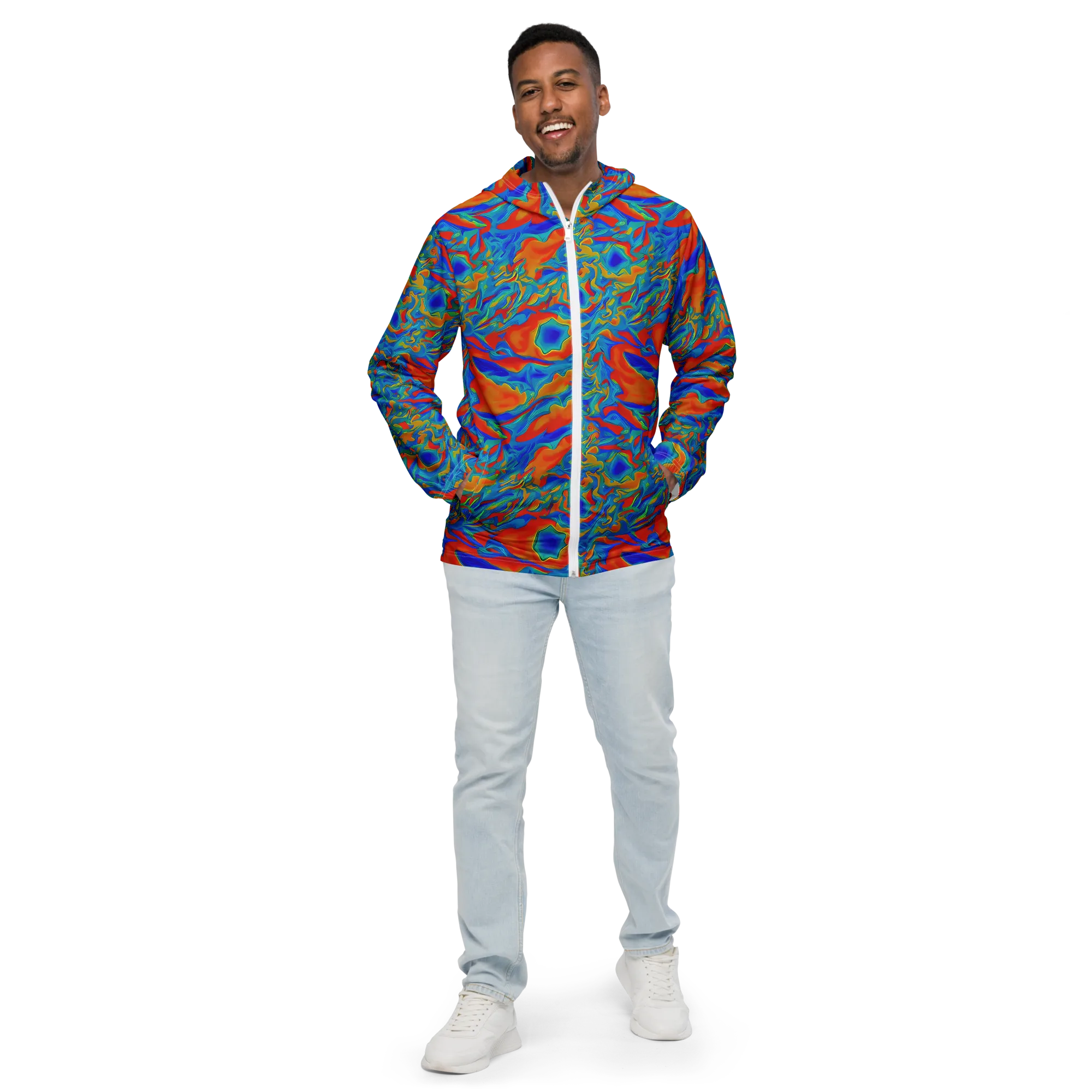 Liquid Voltage on Men's Windbreaker — Front