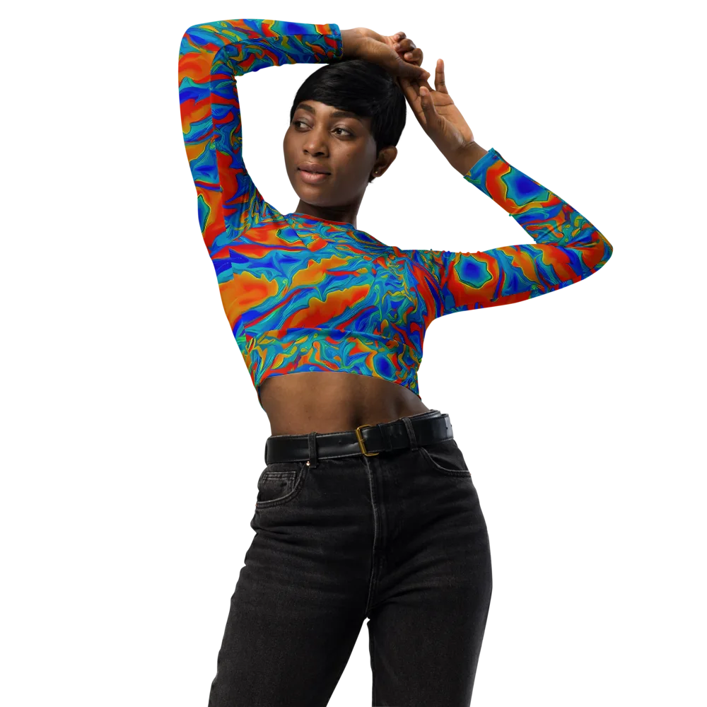 Liquid Voltage on Long Sleeve Crop Top — Front
