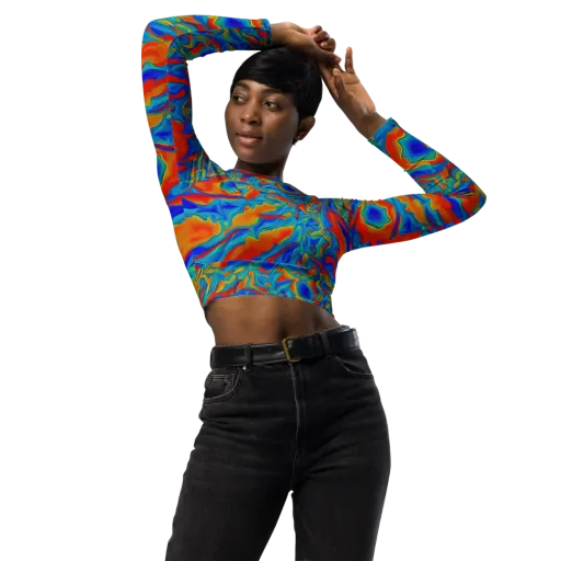 Liquid Voltage on a Long Sleeve Crop Top